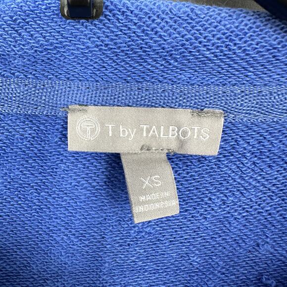 Talbots Hoodie Sweatershirt Women XS Blue French Terry Pullover Zip Comfort Soft - Picture 2 of 8